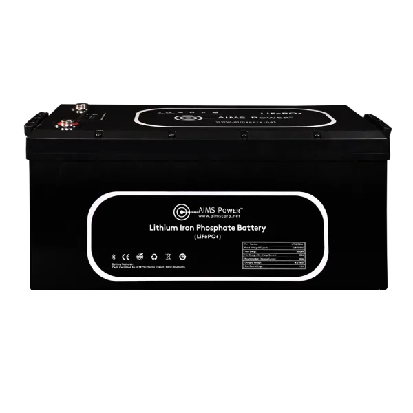 LFP12V300A – AIMS POWER Battery, Group 6D 12.8 Volt 300 Ampere Hour Capacity M8 Threaded Stud Top Terminals Lithium I...